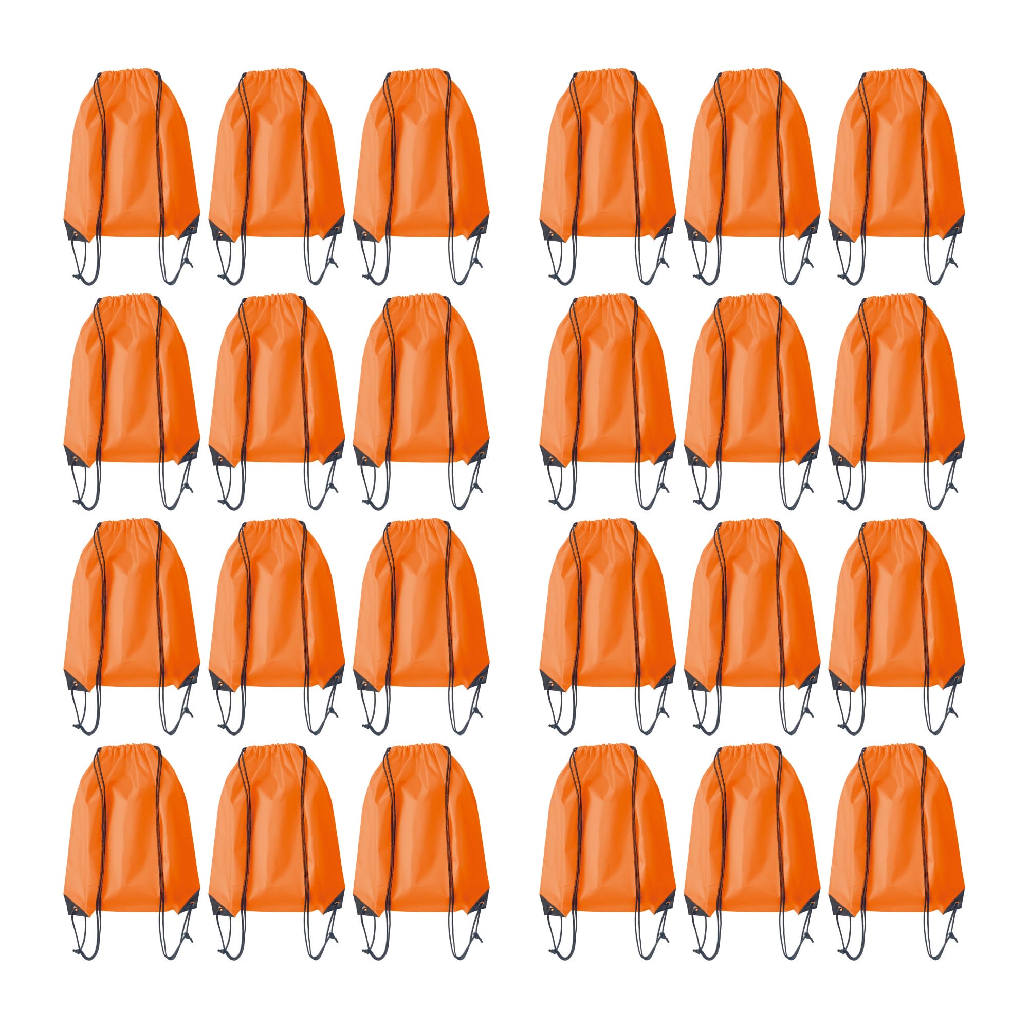 JohahaTim Drawstring Backpack Bulk 24Pcs Draw String Backpack Bags DIY Gym Sports Traveling Yoga Cinch Bag Sackpack Drawstring (orange)