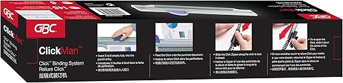Miniatura 7 de GBC ClickMan Máquina de encuadernación de clic, capacidad de perforación de 6 hojas, capacidad de encuadernación de 145 hojas, plata, A4, CA610000