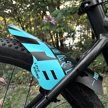 Bicycle Fenders, 2-Piece MTB Mountain Bike Mud Guard Front and Rear Compatible Bicycle Mud Guard Set Downhill Mountain Bike Front and Rear Mudguard Fits 20-29 Inch Fat Tire Bikes and All