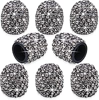 Vista 19 de 8 tapas de válvula de vástago de neumático con diamantes de cristal, a prueba de polvo, tapas universales para válvulas de neumáticos para Negro