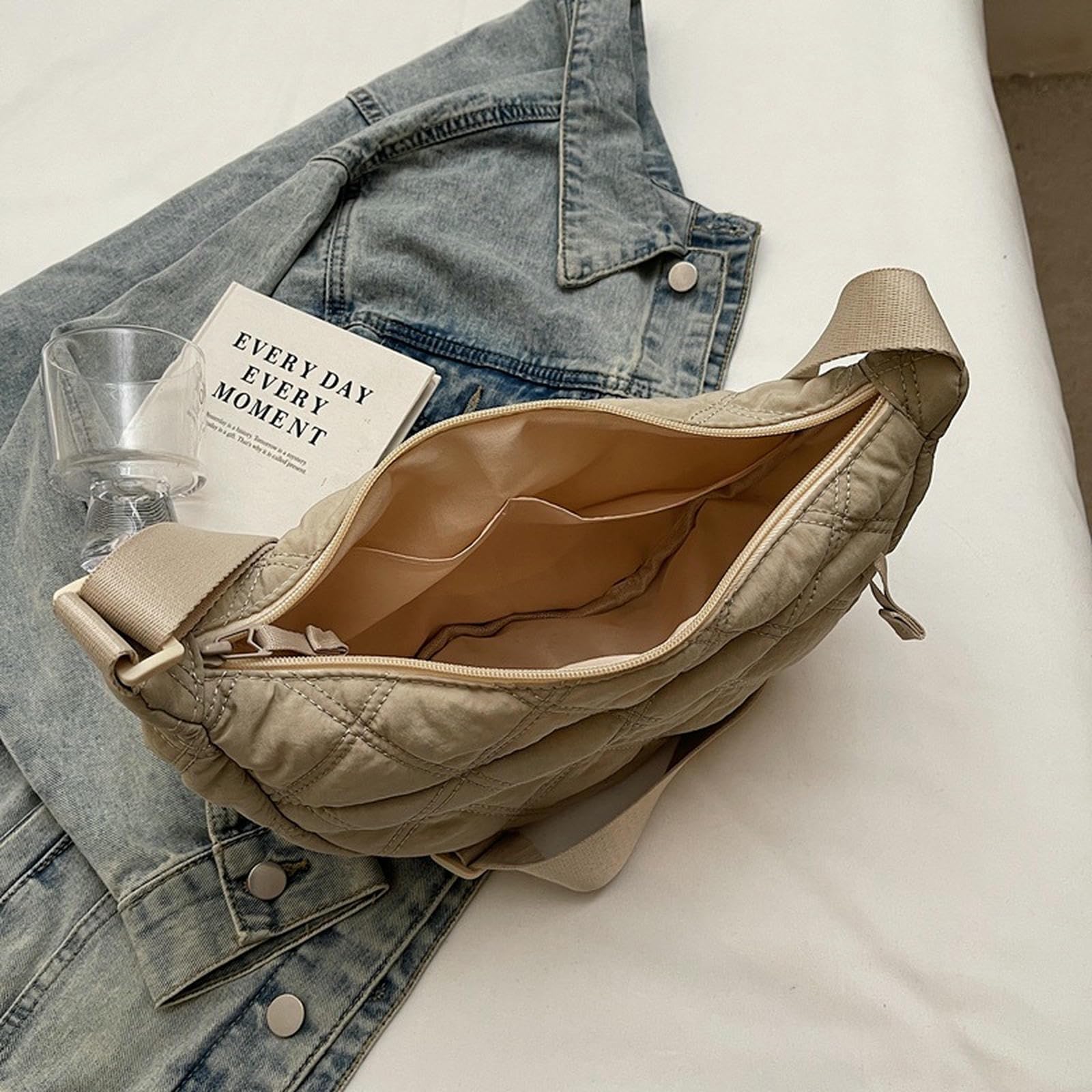 Damentaschen Nylon-umhängetasche, Damen-one-Shoulder-Einkaufstasche, Handtasche, Lässige One-Shoulder-Tasche, Knödeltasche-blau