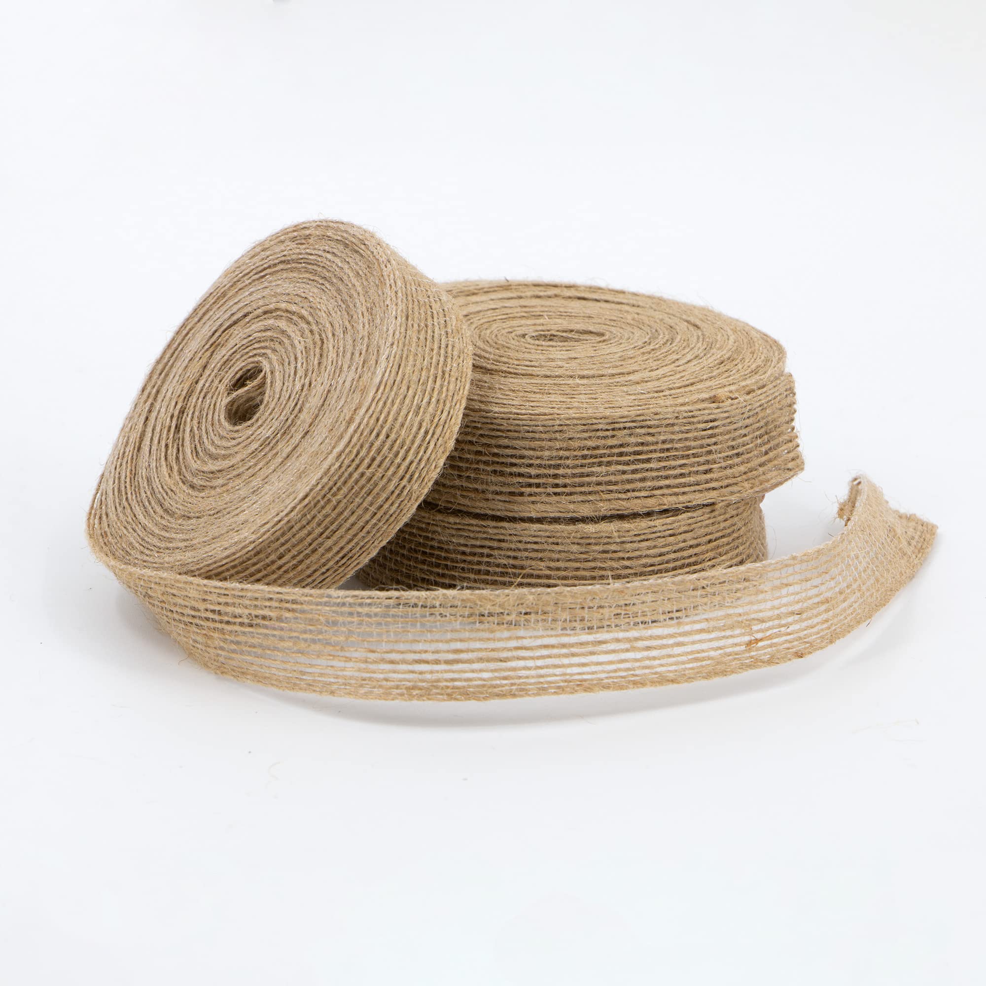 Time to Sparkle 2CM*30M Jute Craft Ribbon Burlap Rustic Hessian Ribbons for Crafts Gift Wrapping Hessian Fabric Burlap Ribbon 1 Set (3Rolls 2cm*10m/Roll) Brown - Image 3