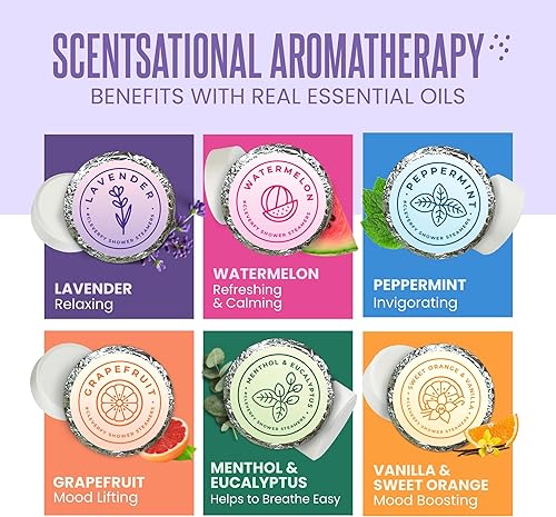 Miniatura 10 de Cleverfy Vaporizadores de ducha para aromaterapia, paquete surtido compacto de 6 bombas de ducha con aceites esenciales. Cuidado personal y