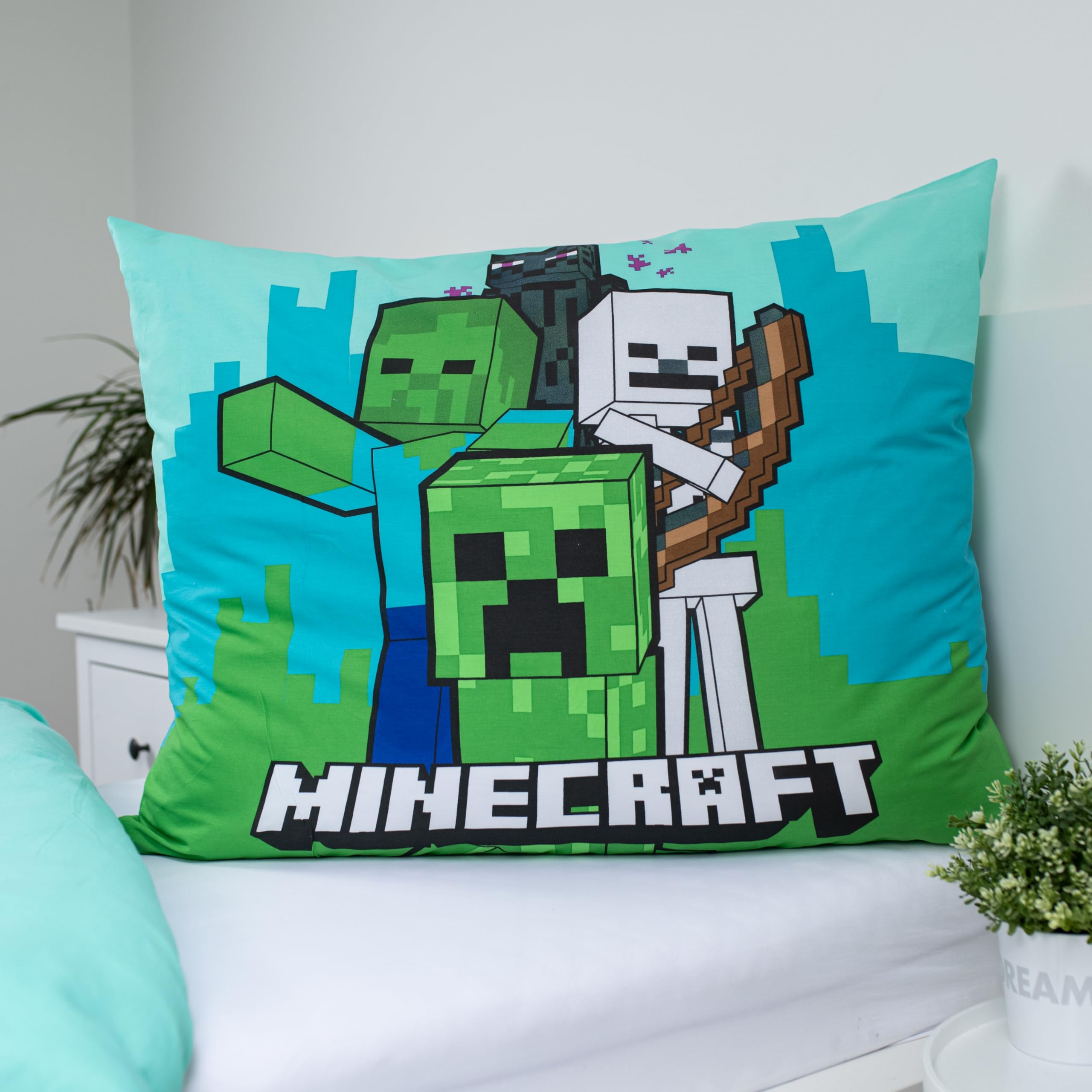 Minecraft beddengoed • 100% katoen • Steve en Alex • 150x210 cm