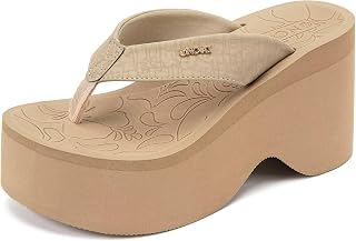 ONCAI Women’s Platform Chunky Sandals With Arch Support Trendy Fashion Summer Vacation Wedge Flip Flops for Women Soft Walking Outdoor Ladies Heels Shoes Rubber Soles US Size 5-11