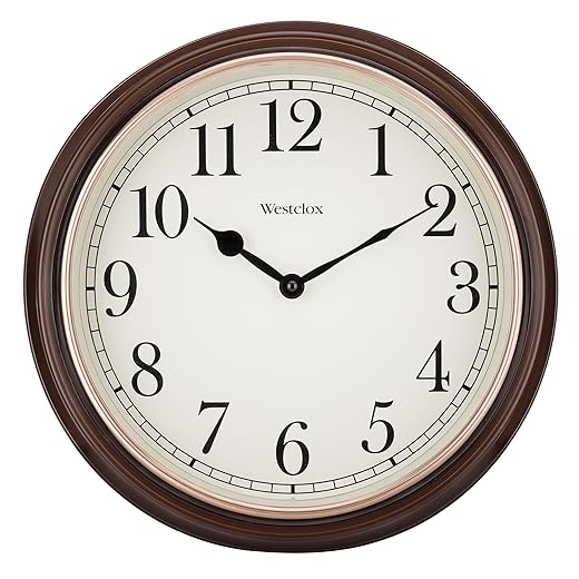 Westclox 15.5 Inch Traditional Woodgrain Wall Clock – Realistic Finish, Large Easy to Read Dial