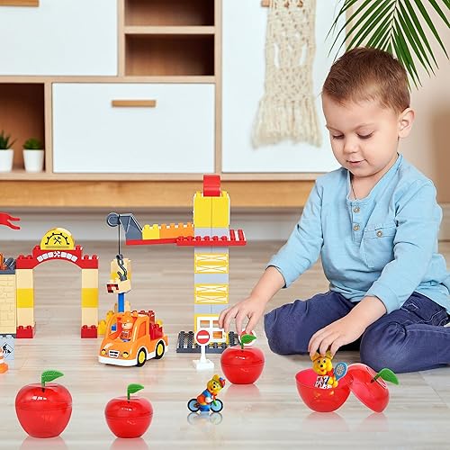 Miniatura 7 de Yuronam 30 recipientes pequeños de plástico con forma de manzana con forma de manzana para regalo de Navidad, fiesta, día de San Valentín,