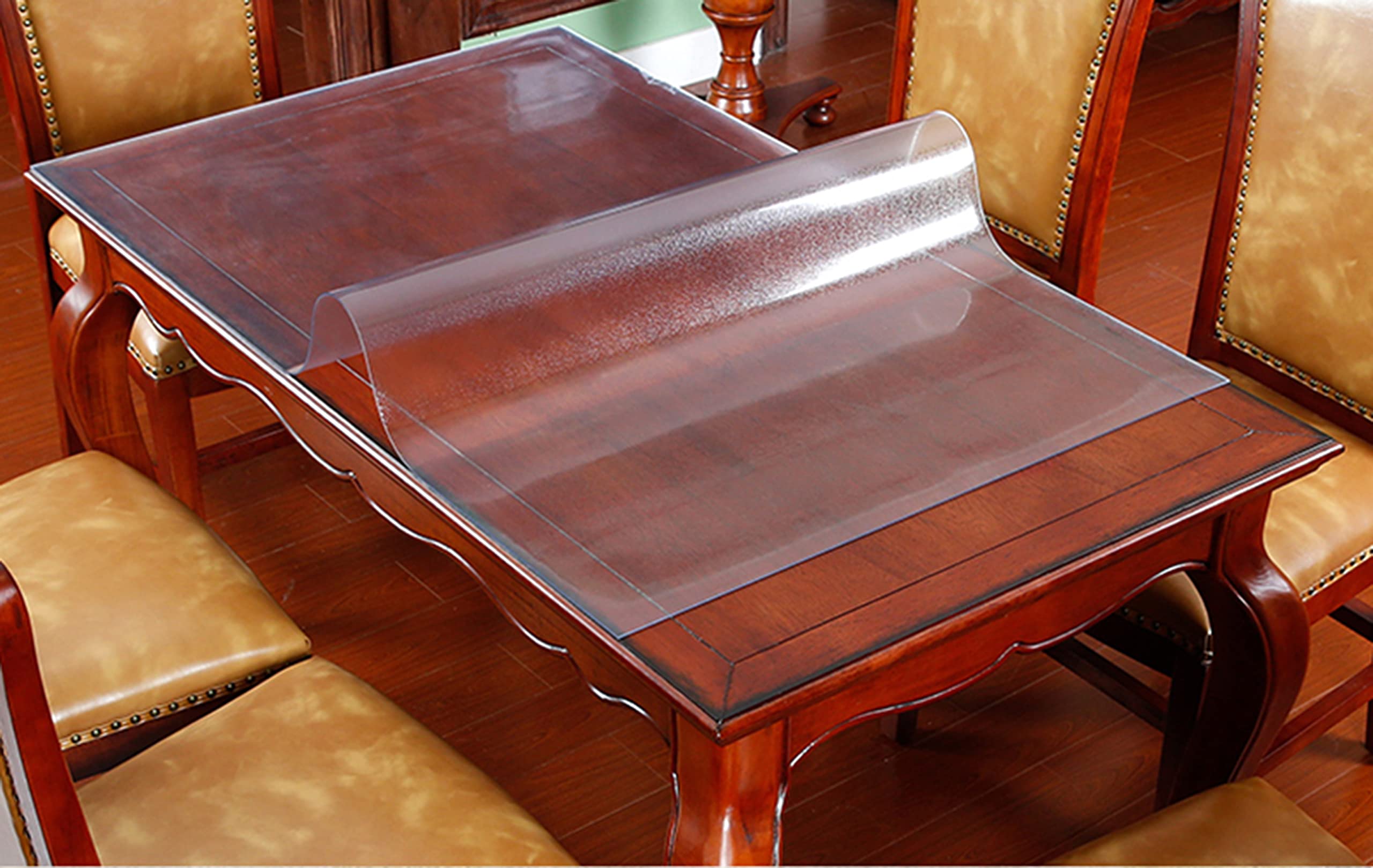 Sous-main de bureau imperméable et transparent en PVC antidérapant - Protection de table résistante à la chaleur - Pour bureau ou maison - 140 x 60 cm