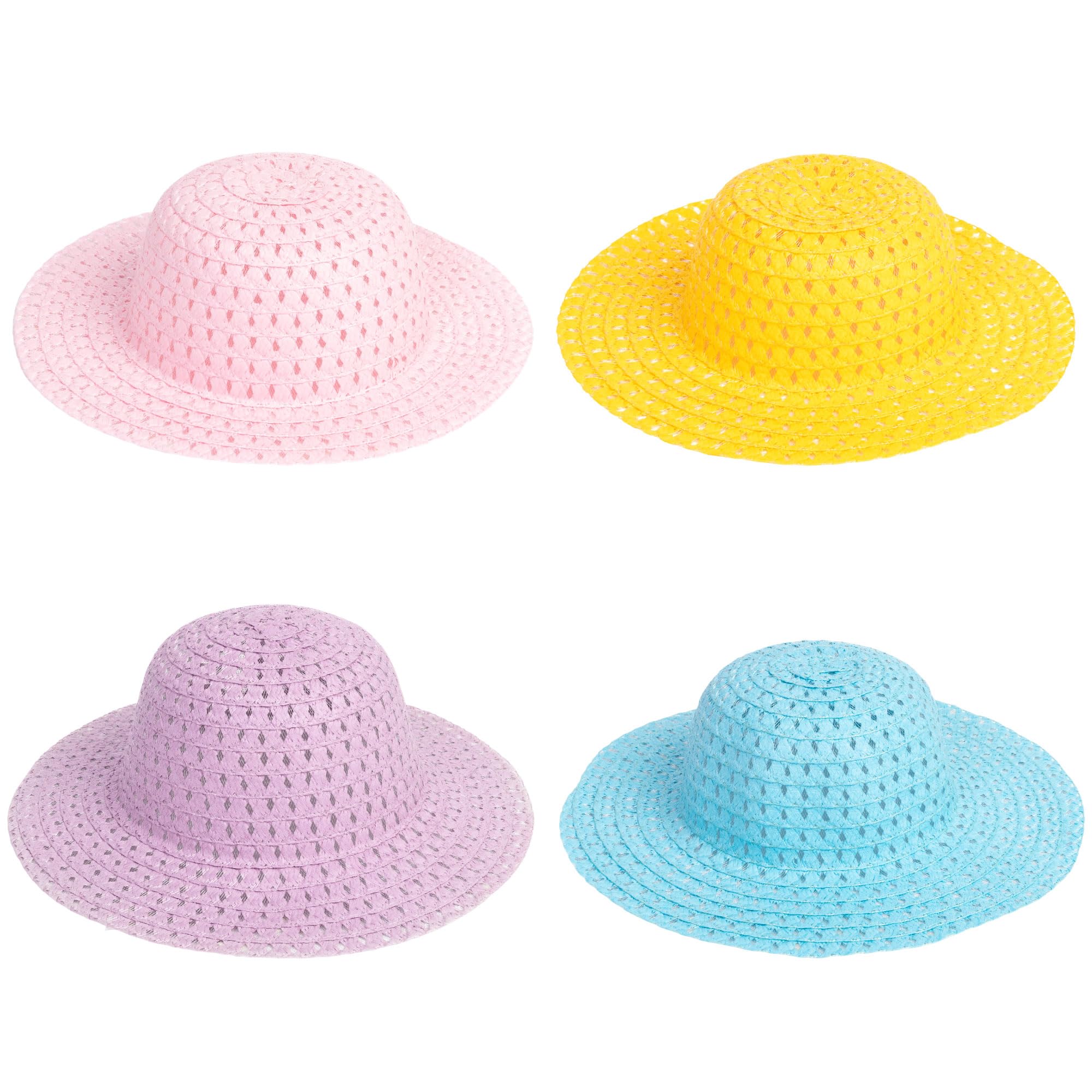Evelay Yellow Easter Bonnet Hat Plain To Decorate - Woven Spring Bonnet For Craft Activities - Lightweight & Comfortable Diy Easter Hat For Parades, Parties, Egg Hunts (Yellow)