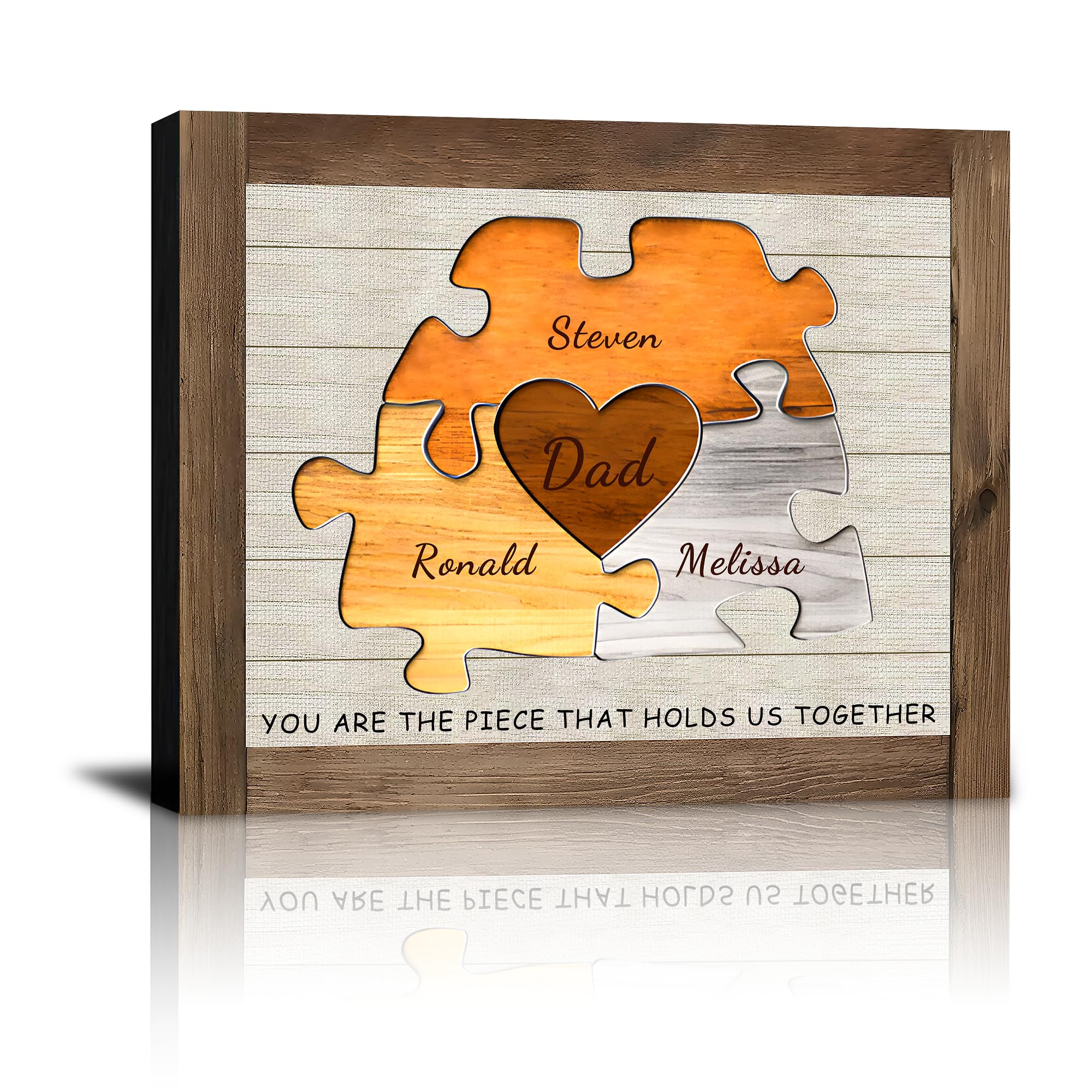 HVFIOM Personalised Father's Day Canvas Prints Gifts with Your Kid's Names, Custom Fathers Day Gift for Dad Daddy Grandpa Papa from Son Daughter Wife Grandson Granddaughter — image 1