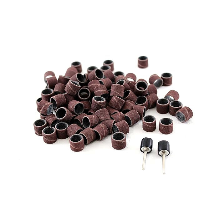 Buy TEMO 100 pc 1/2 Inch (13 mm) Sand Drum Grit 240 Fine with 2 pc 1/8