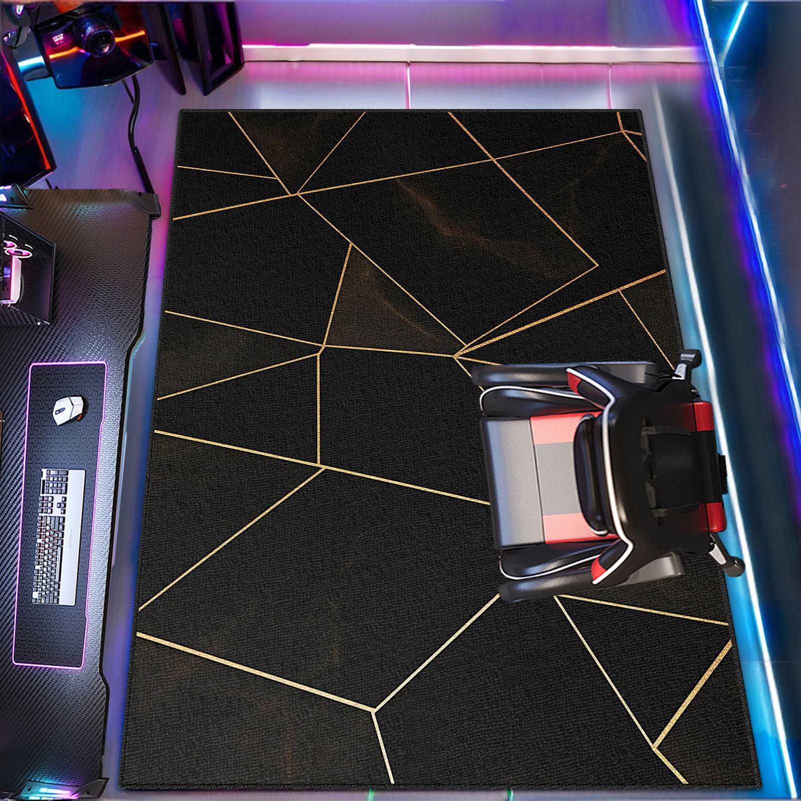 Tapis gamer antidérapant et lavable grand format pour chambre