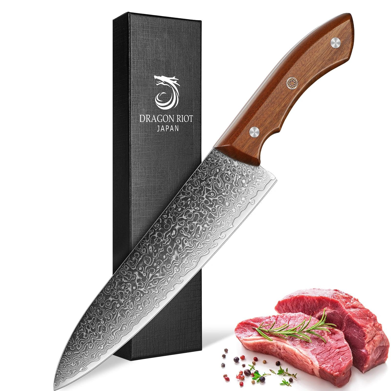 Amazon.com: DRAGON RIOT Damascus Chef's Knife 7 inch, Japanese