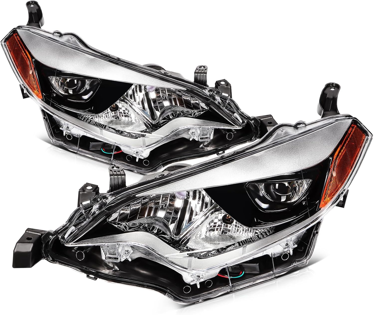 FINDAUTO Headlight Assembly Driver and Passenger Side Compatible with 2014-2016 for Toyota Corolla Base/CE/C/LE Eco/LE/L/S Plus/S/Special Edition Sedan 4-Door Clear Lens