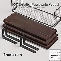 Vista 4 de Toalleros para baño montados en la pared, 3 estantes flotantes con cesta de almacenamiento, organizadores de baño, estantes de madera rústica