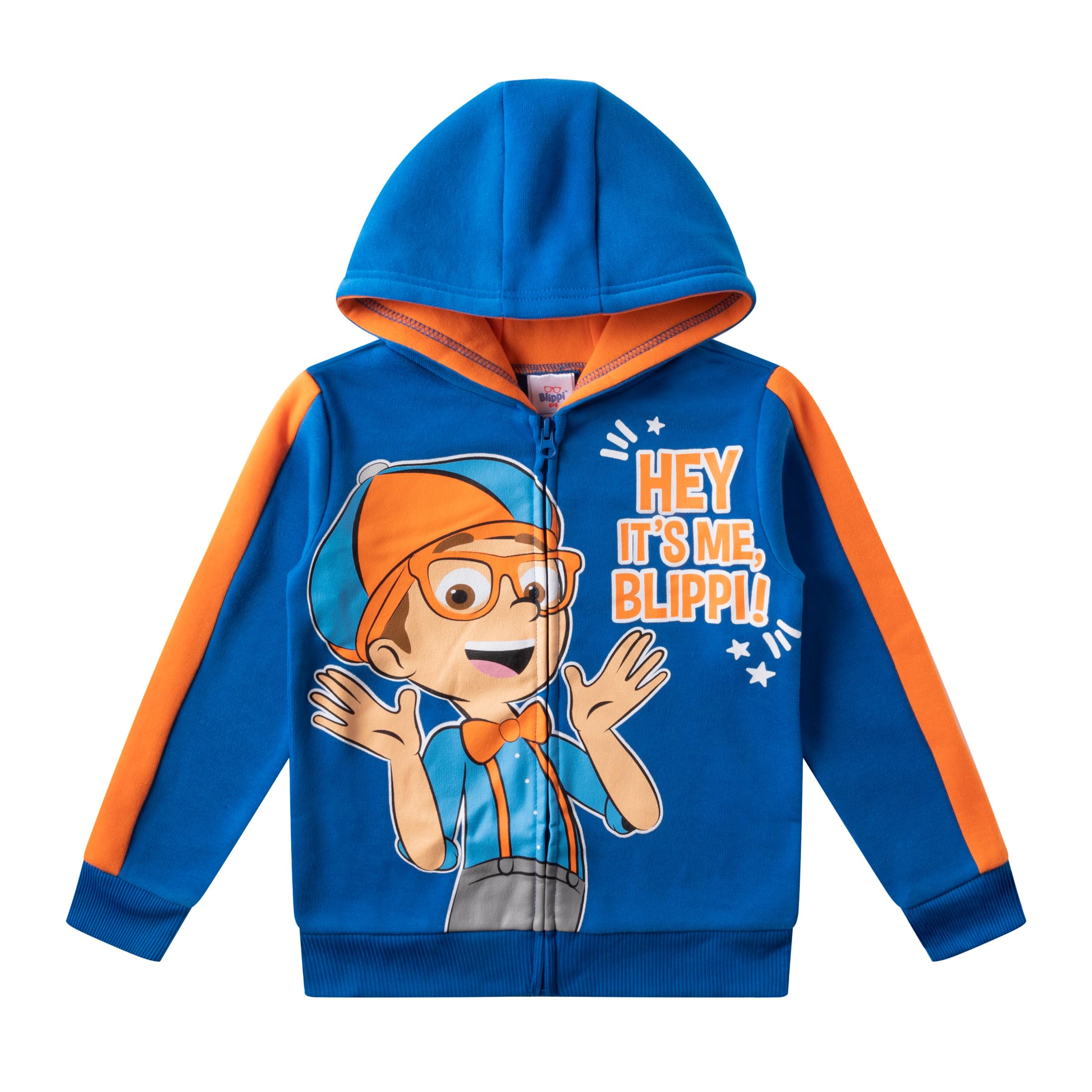 Blippi Set di 3 pezzi, maglietta con cappuccio e pantaloni con cerniera per bambini piccoli