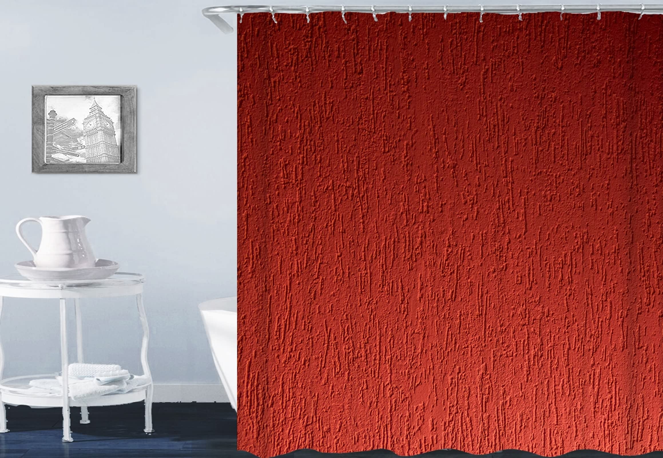 Rideau de douche polyester KnSam rouge 180x200 cm imperméable pour rideau salle de bain