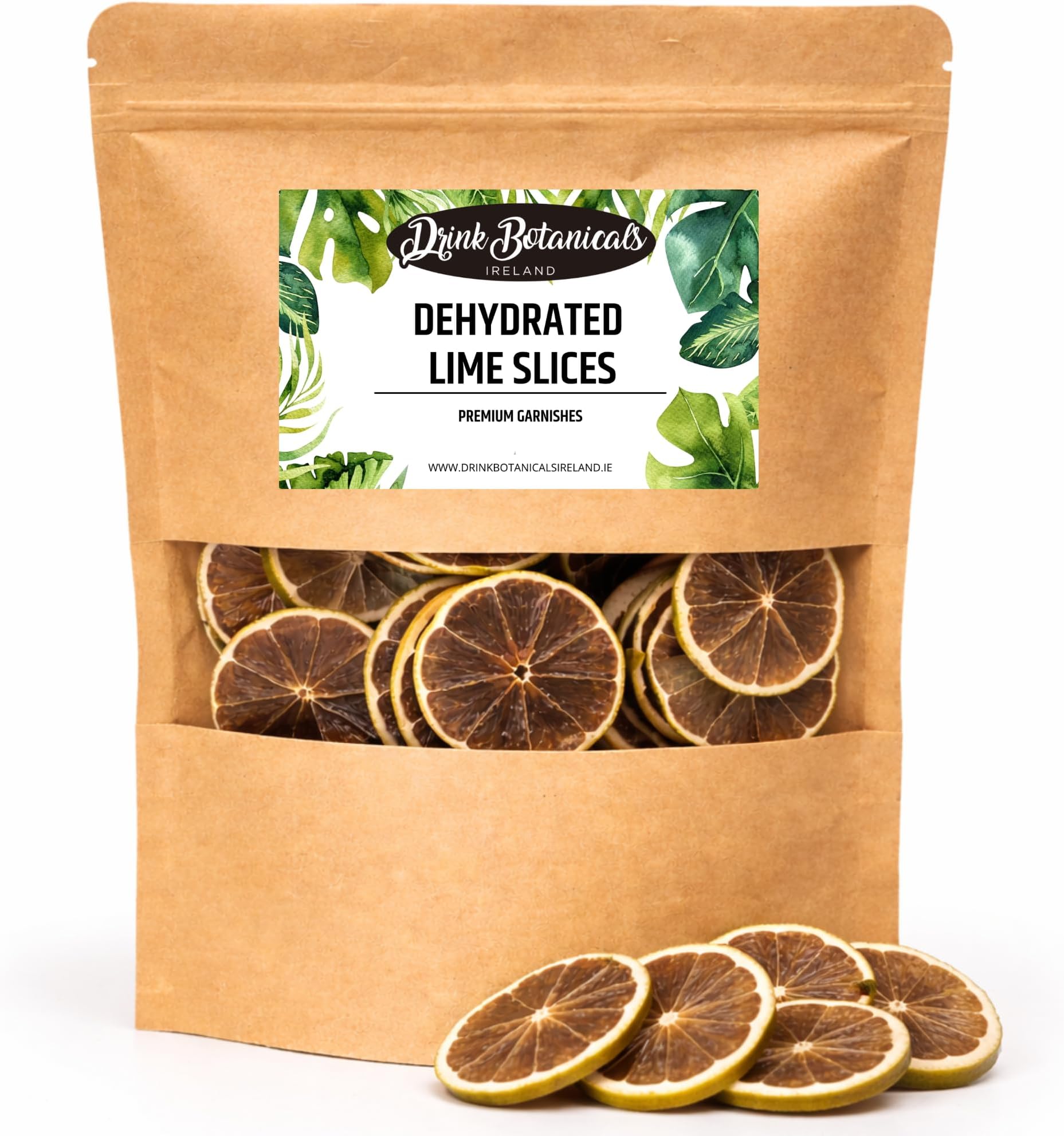Dehydrated Dried Lime Slices | Lime Wheels | 110 + Slices Approx | 100% Natural No Added Sugars | For Cocktails, Wreath Making, Tea, Cakes, Decoration | Dried Limes For Cocktails | 3.5 oz | 100 Grams