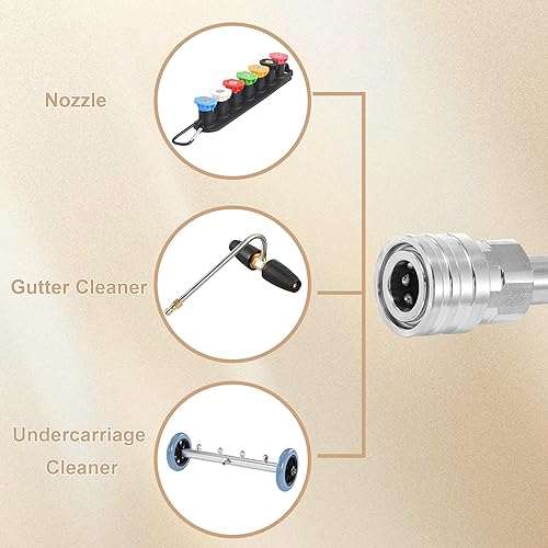 Miniatura 3 de RIDGE WASHER Lavadora a presión de acero inoxidable de 17 pulgadas Lanza de la lavadora a presión, protector de la boquilla de la lavadora a presión