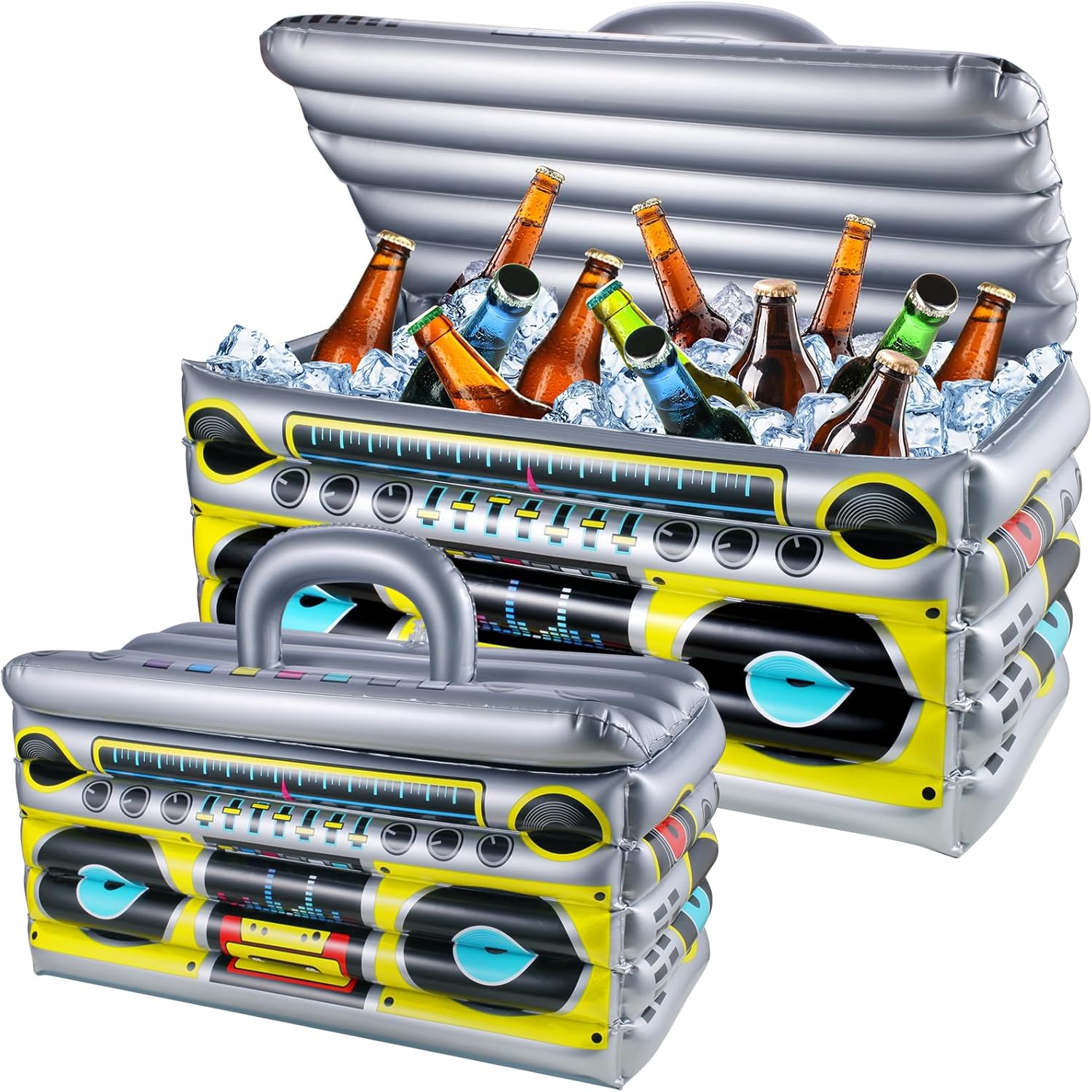 Inflatable Cooler for Parties, Radio Designed Style Inflatable Drink Cooler for Parties, Blow up Party Cooler for 80s90s Party Decorations
