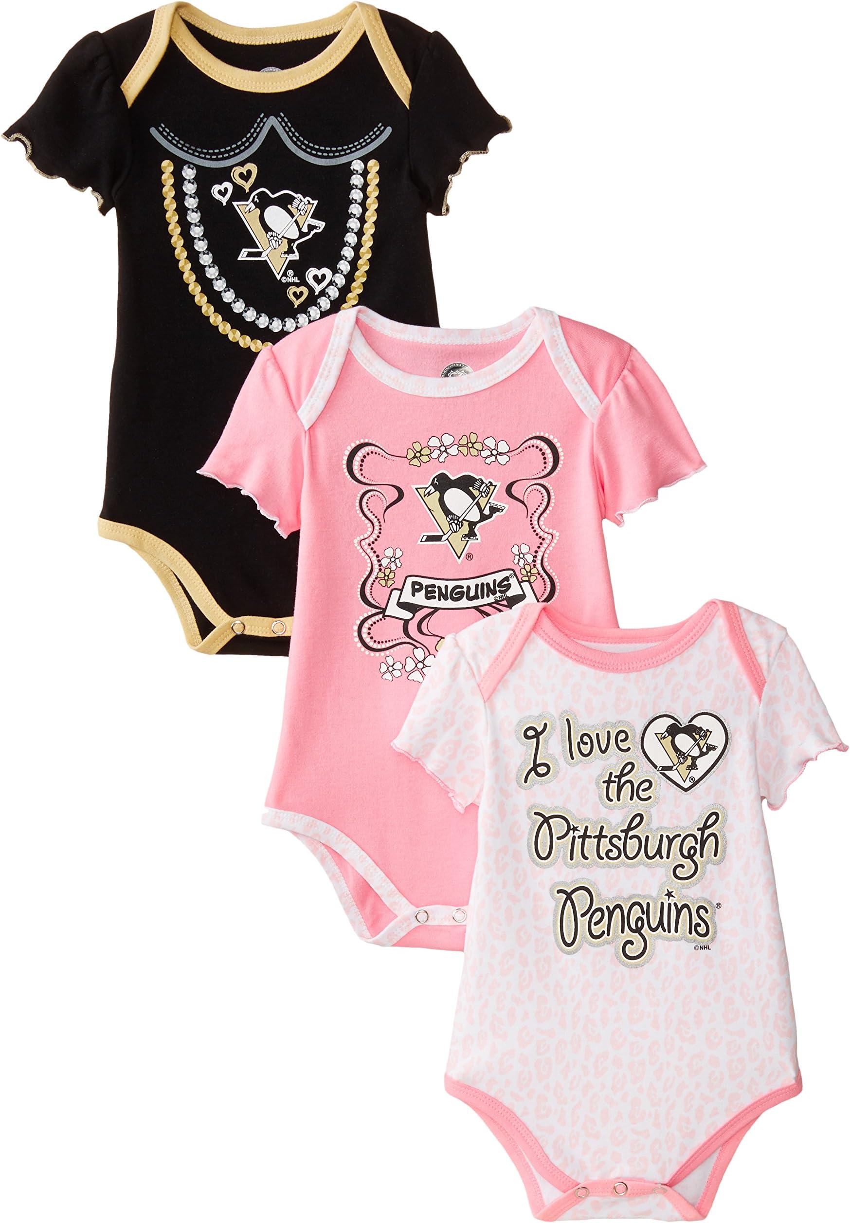 NHL Pittsburgh Penguins Kid's in Charge Creeper Set (3-Piece)