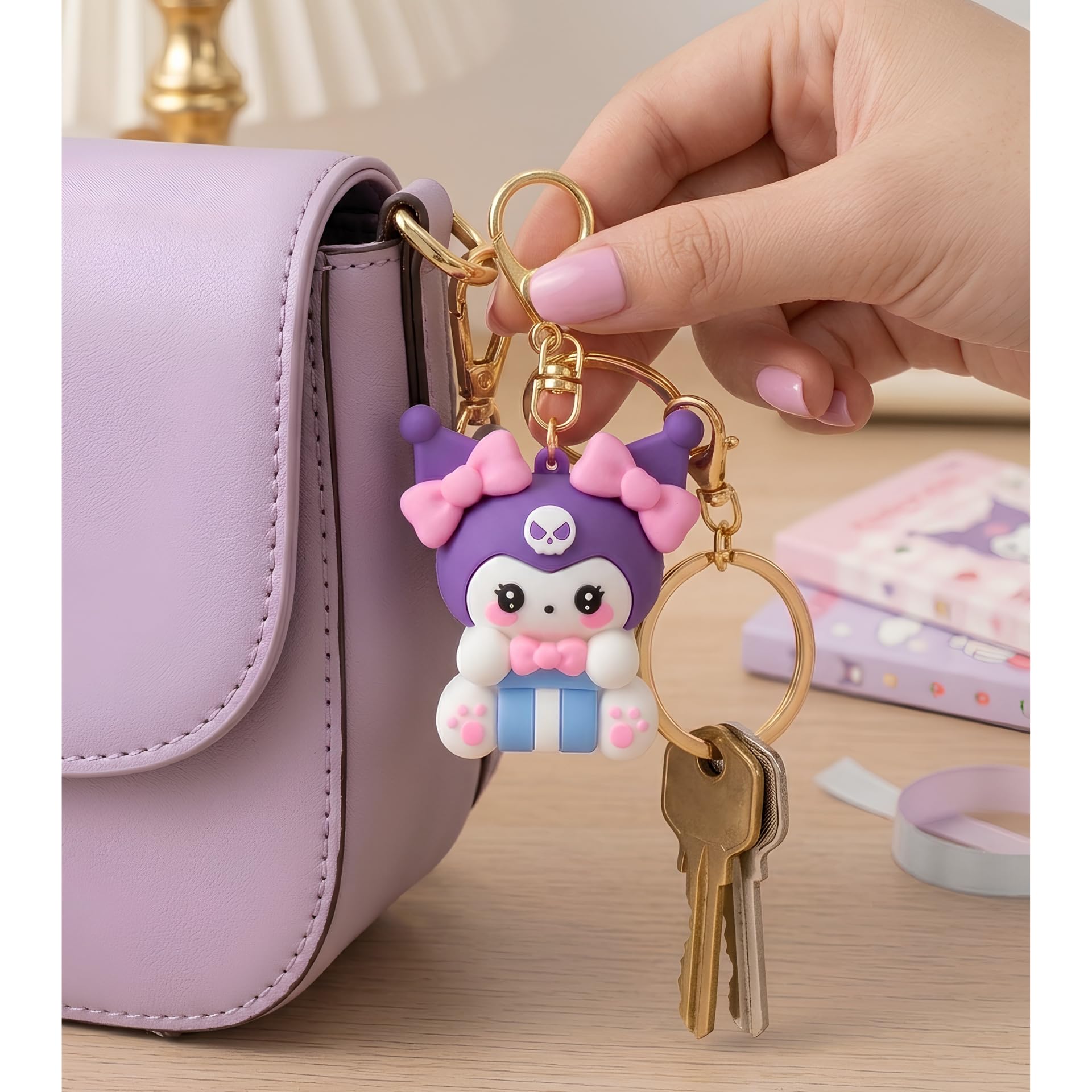 Cute Cartoon Decompression Sound Hammer Keychain, Soft Silicone Stress Relief Fidget Toy with Beep Sound, Portable Bag Charm Keyring Pendant for Kids and Adults-image-37