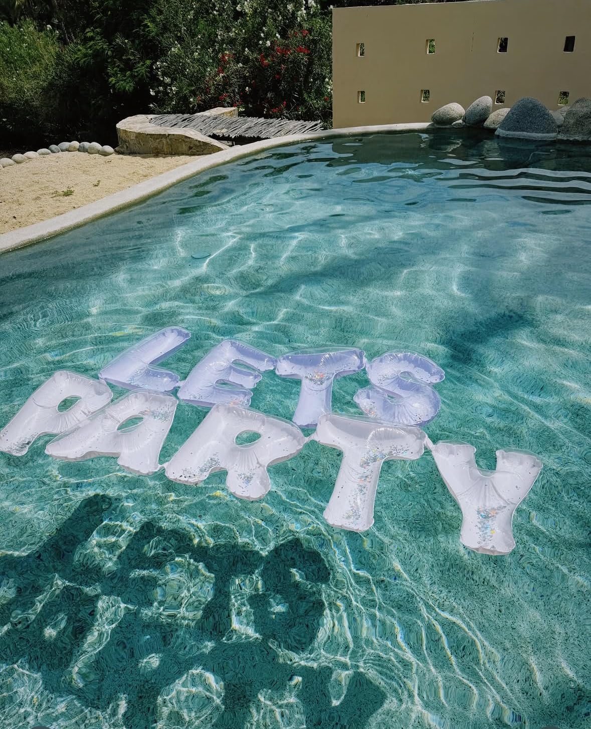 NPW “Let’s Party” Inflatable Pool Float Letters – Large Floating Party Decorations for Pool Parties & Summer Celebrations