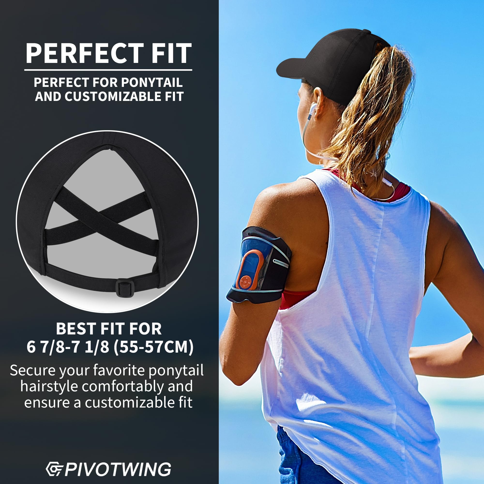 Basecap Damen Cap Damen Pferdeschwanz UPF50+ Leicht Atmungsaktiv Kappe Damen für Running Hiking Sports