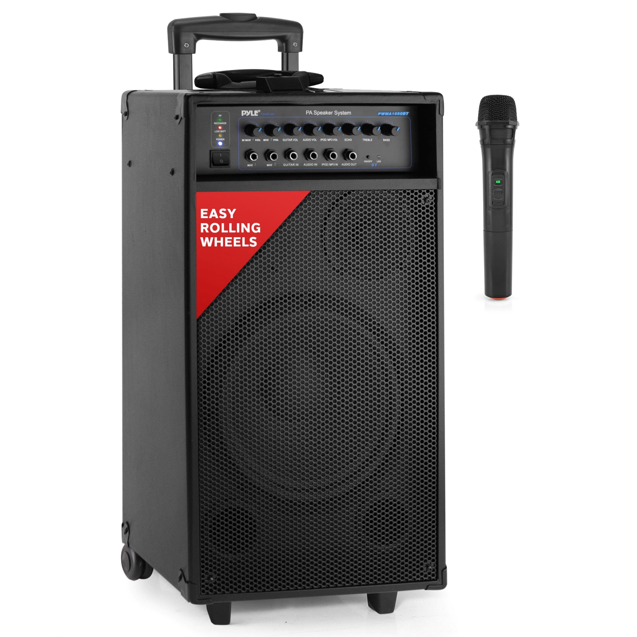 Portable PA Speaker System With Wireless Microphone, 12