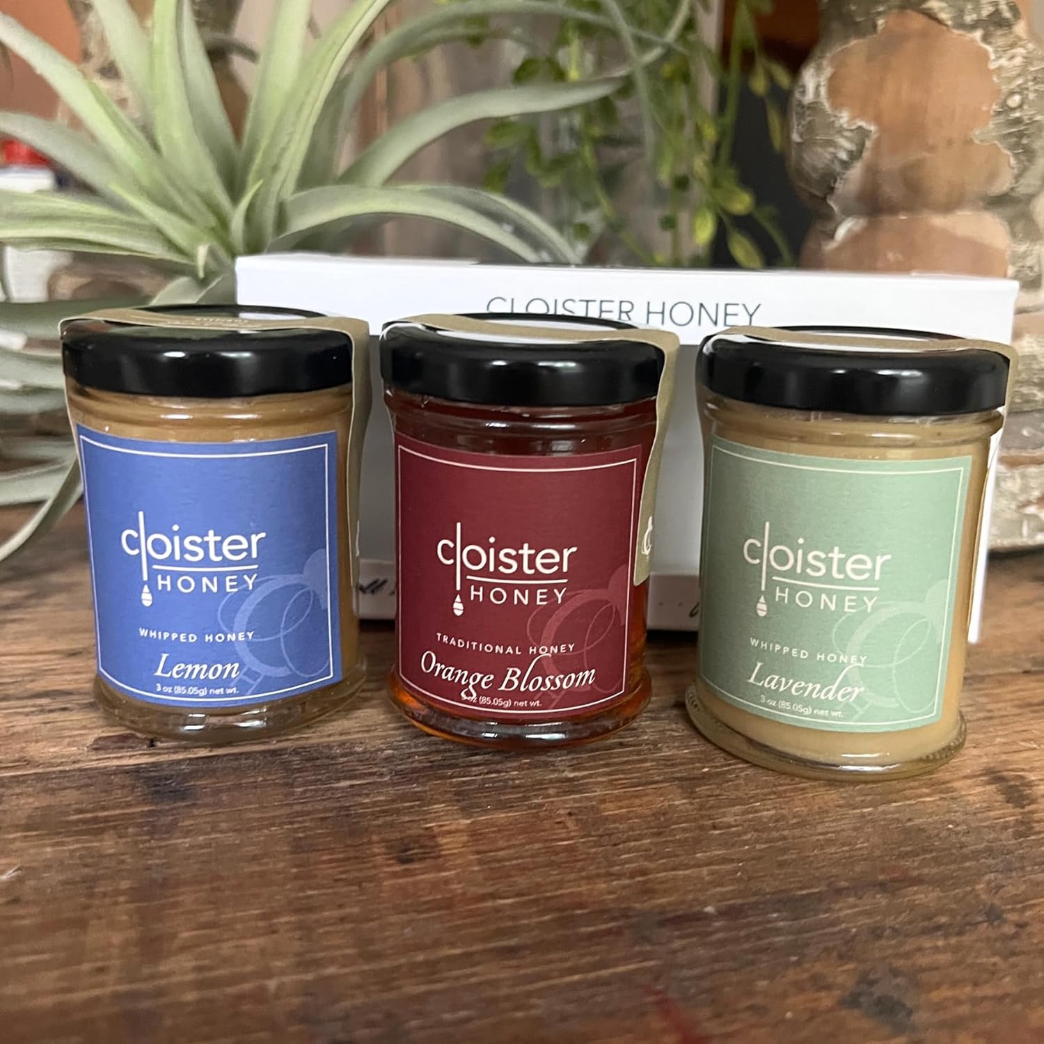 Cloister Honey Trios - Tea Lovers (3 x 3 oz) | Hand Crafted | Raw Artisan Honey | 100% Pure, Raw & Unfiltered | All Natural | Made in USA |