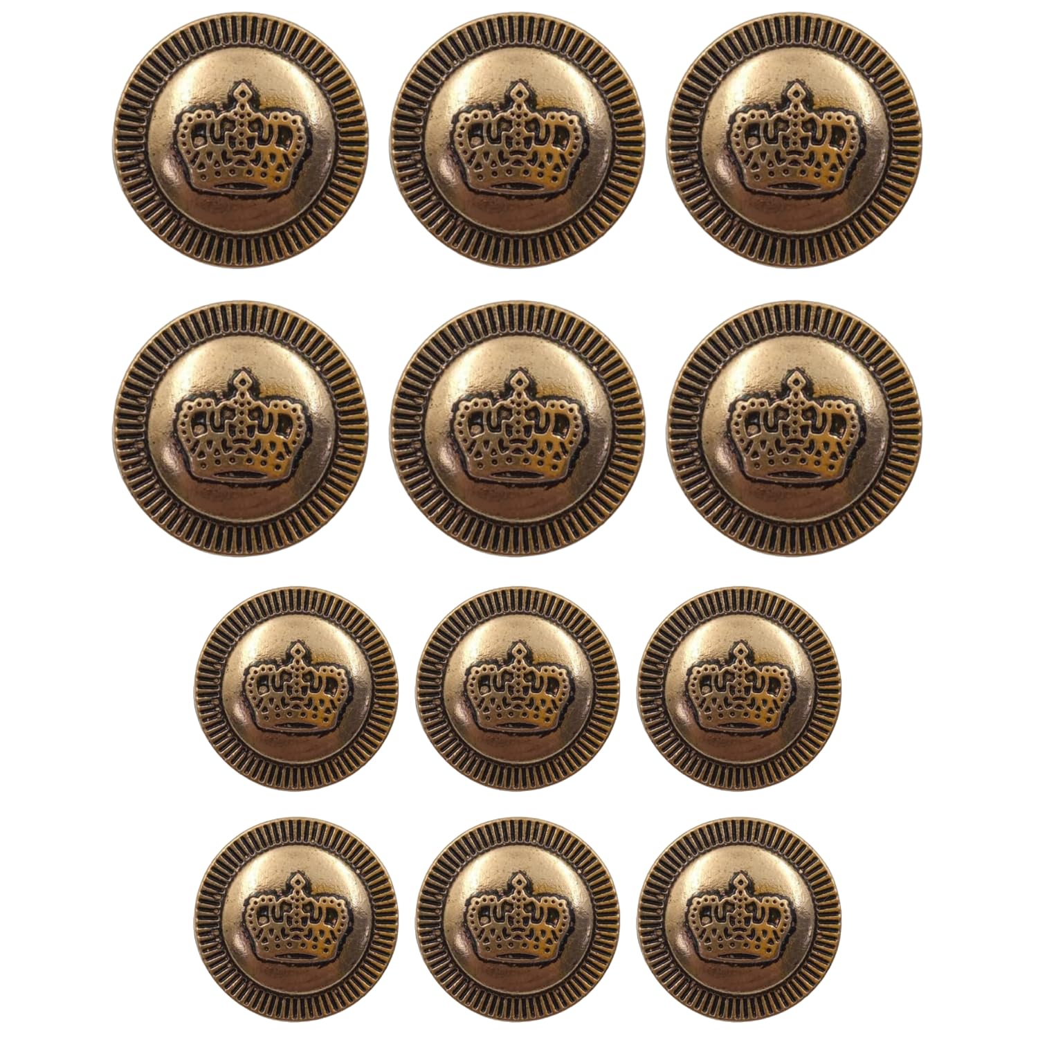 Ani Accessories Royal King Design Shank Button for Coat Blazer Suit, Sherwani and Indian Dresses Sports Coat Size (Pack of 12, 6 Big and 6 Small Buttons) (Golden)-picture-32