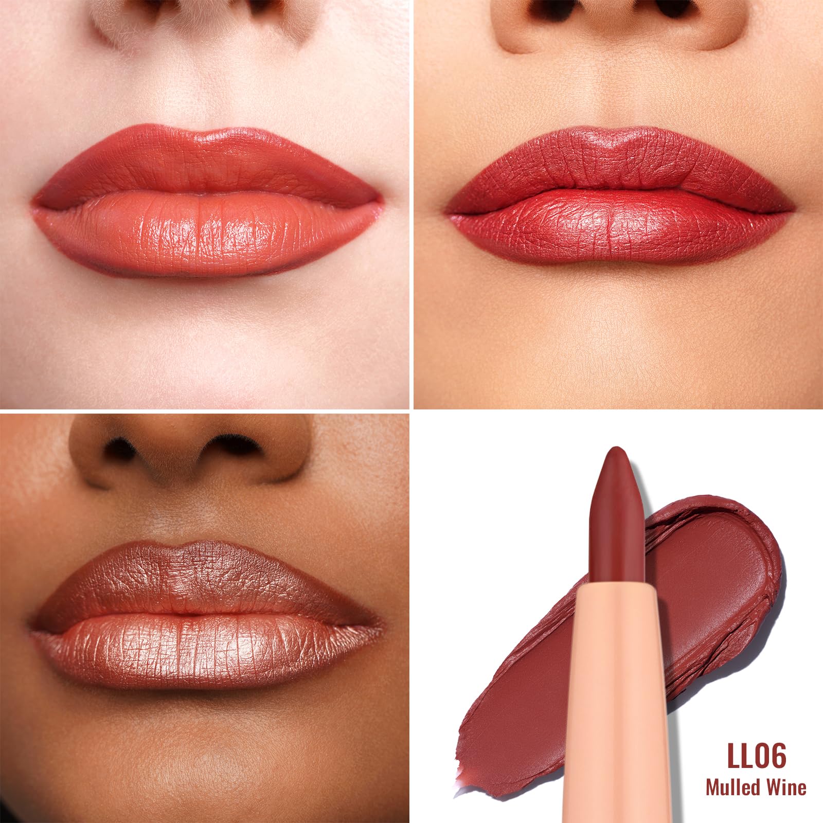 Oulac Matte Brick Red Lipliner Pencil Waterproof, Smooth and Smudge-proof Lasts 24H+, Highly Pigmented - Image 4