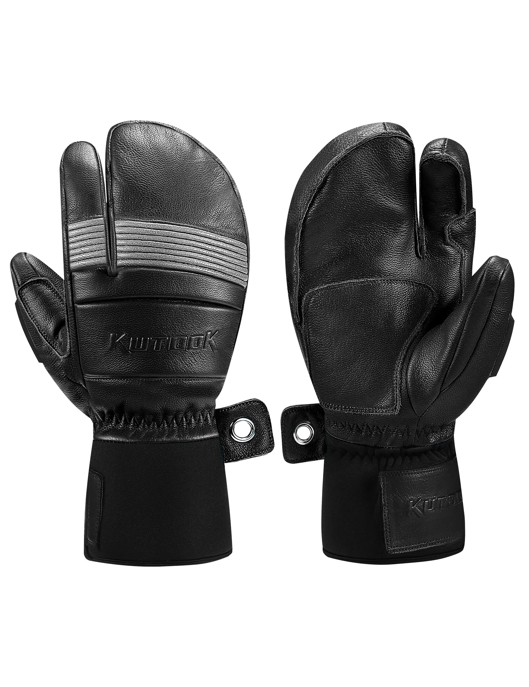 KUTOOK Three Fingers Thermal Ski Mittens