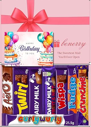 Benerry Chocolate Gift Box Hamper - 8 Treats Birthday Gift - Dairy Milk Style Sweet Box of Chocolates