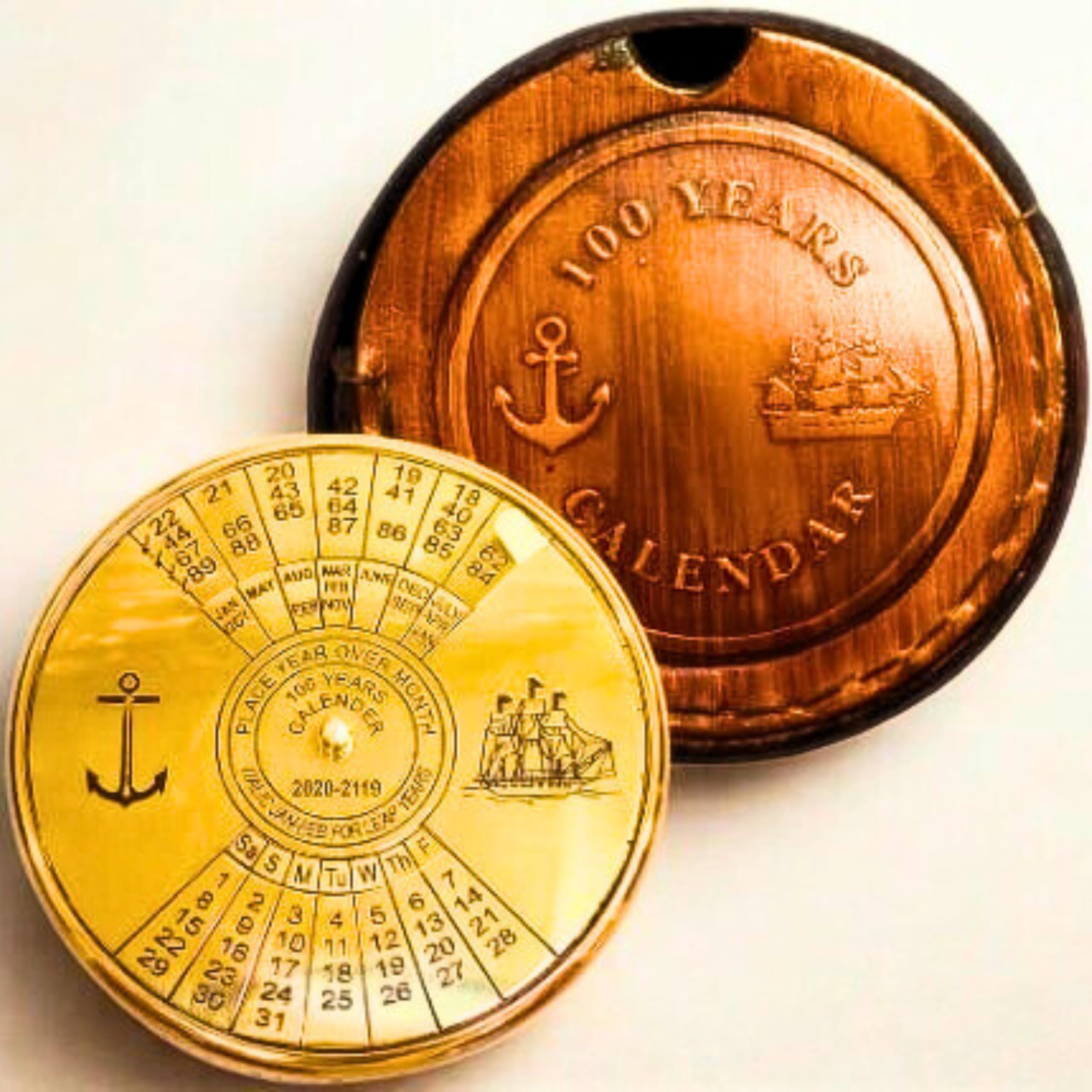 Eternal Calendar with Custom Engraving – Luxury 100 Year Perpetual Desk Calendar, Personalised Gift for Men, Executive Office Décor, Anniversary & Retirement Keepsake