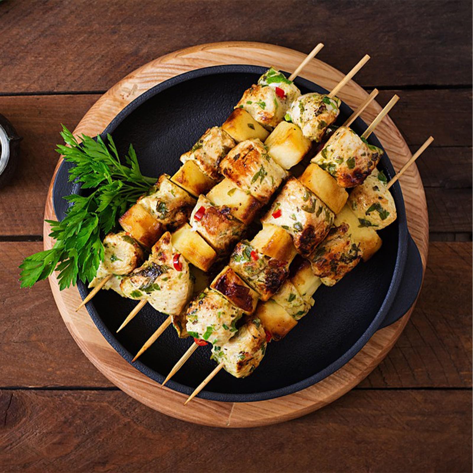 Nexboraque Confezione da 1000 spiedini di bambù da 20,3 cm, bastoncini di legno naturale da 4 mm, per grigliare artigianato, kebab, frutta, antipasti, cocktail, salsicce, fontana di cioccolato,