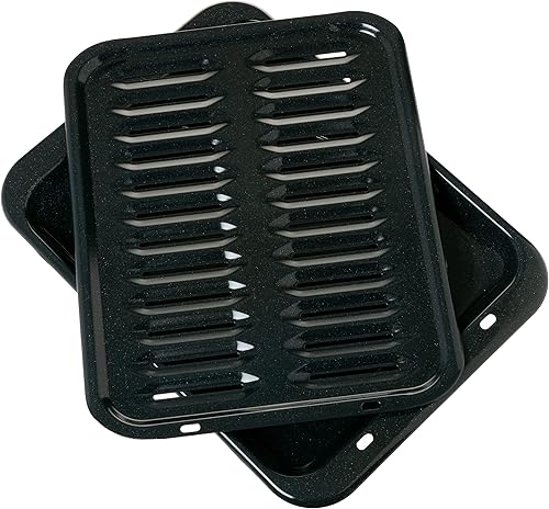 Miniatura 2 de GE Appliances - Sartén para asar con estante para horno, sartén antiadherente, 2 piezas de carbono recubierto de porcelana negra y GoodCook de 15 x