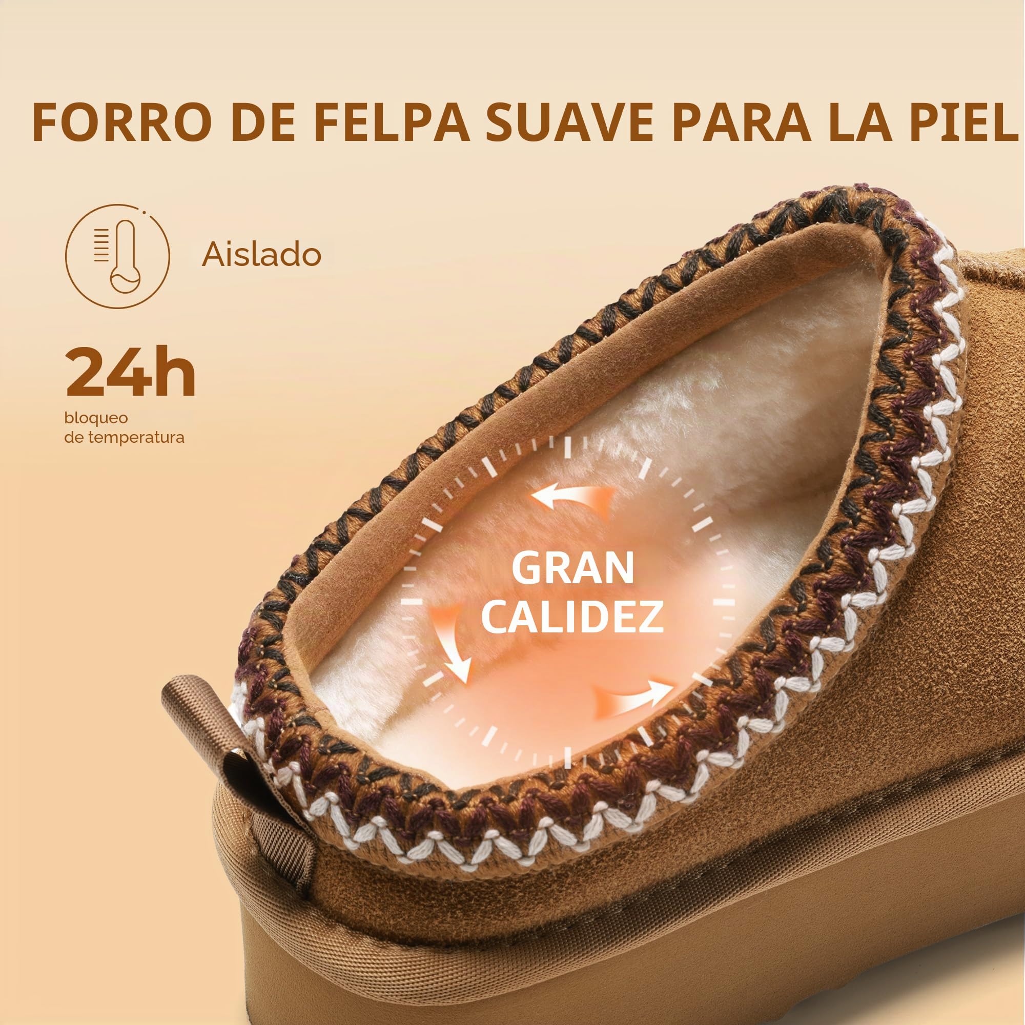 DREAM PAIRS Zapatillas para Mujer de Ante Genuino con Plataforma, Calientes y Cómodas, Zapatillas de Invierno Suaves y Peludas para Uso Interior y Exterior