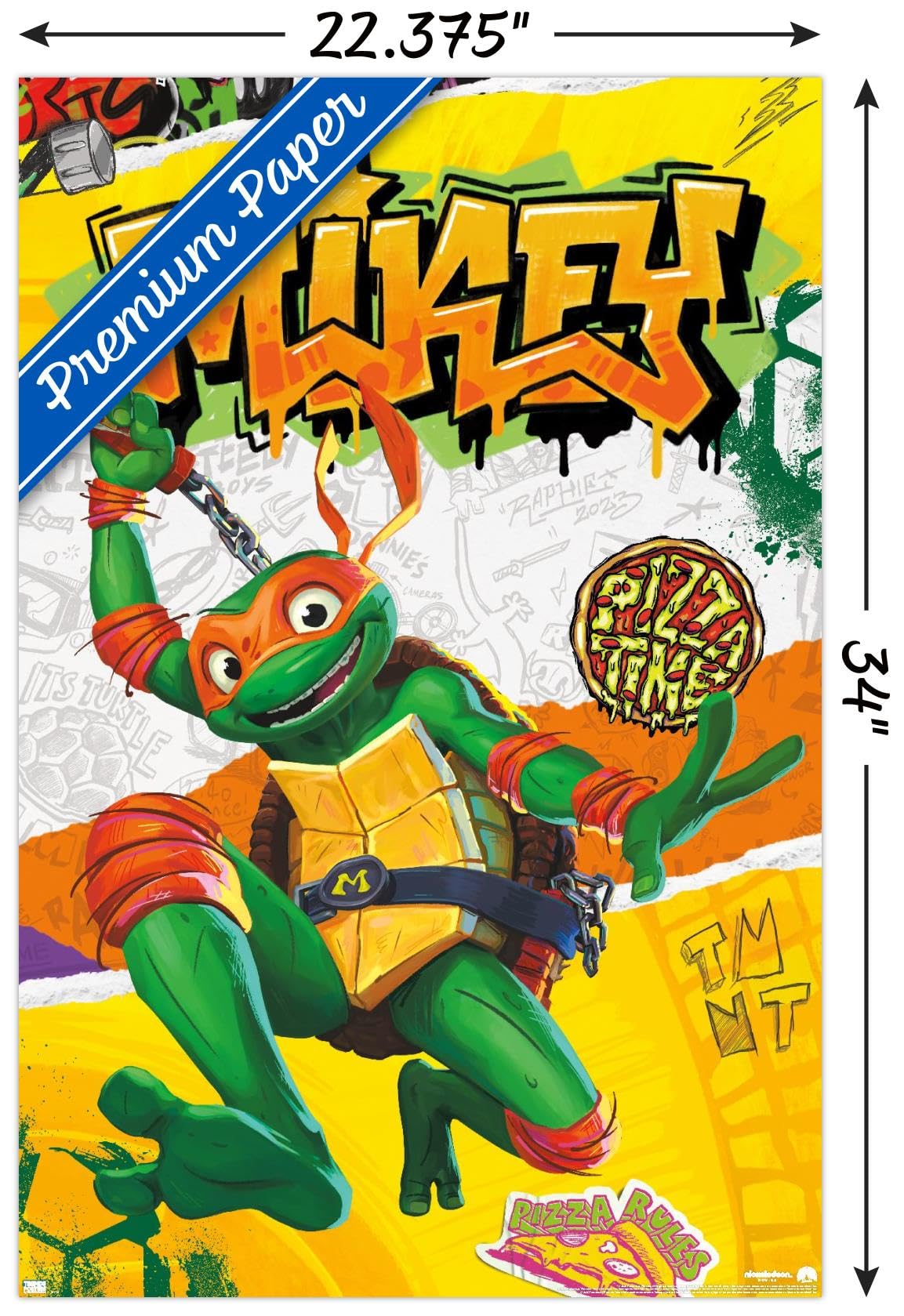 basnksy bristol Michelangelos/ポスター Teenage Mutant Ninja Turtles: Mutant Mayhem - Michelangelo Wall