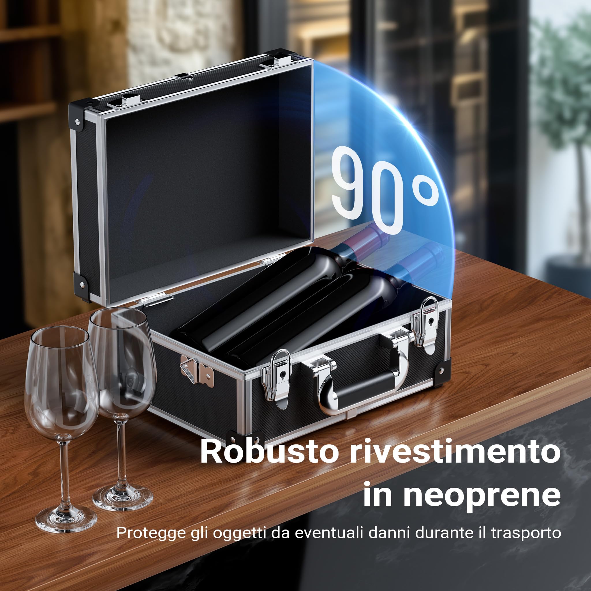 Valigetta di trasporto in PVC ed alluminio 32x23x16cm portaoggetti portattrezzi