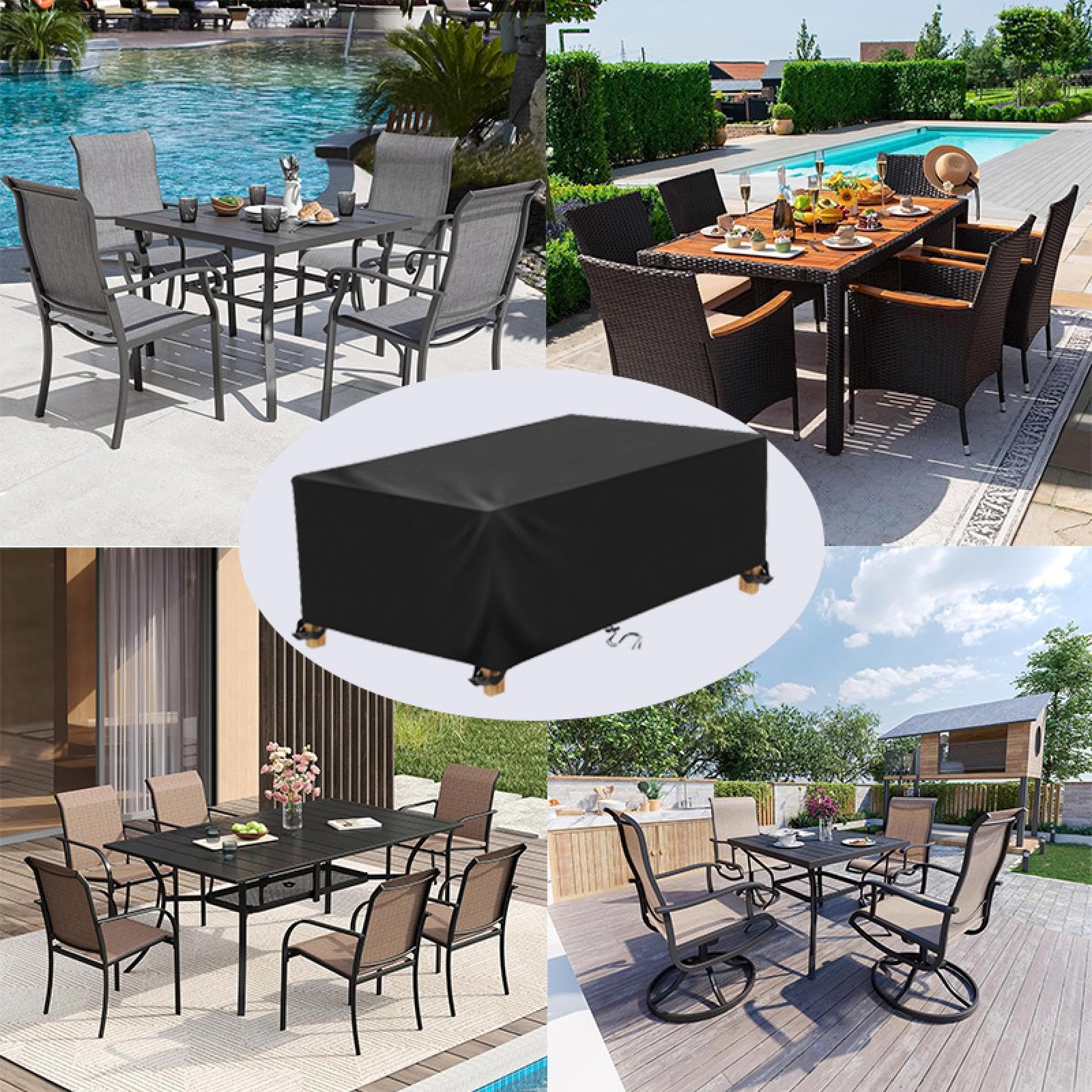 Funda Para Muebles De Jardín Rectangular, Poliéster, Impermeable, A