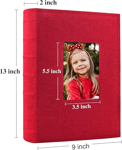 Miniatura 6 de Vienrose Álbum de fotos de 4 x 6 pulgadas, 300 fotos, cubierta de marco de lino con áreas de notas, libro de fotos de gran capacidad, libro de fotos