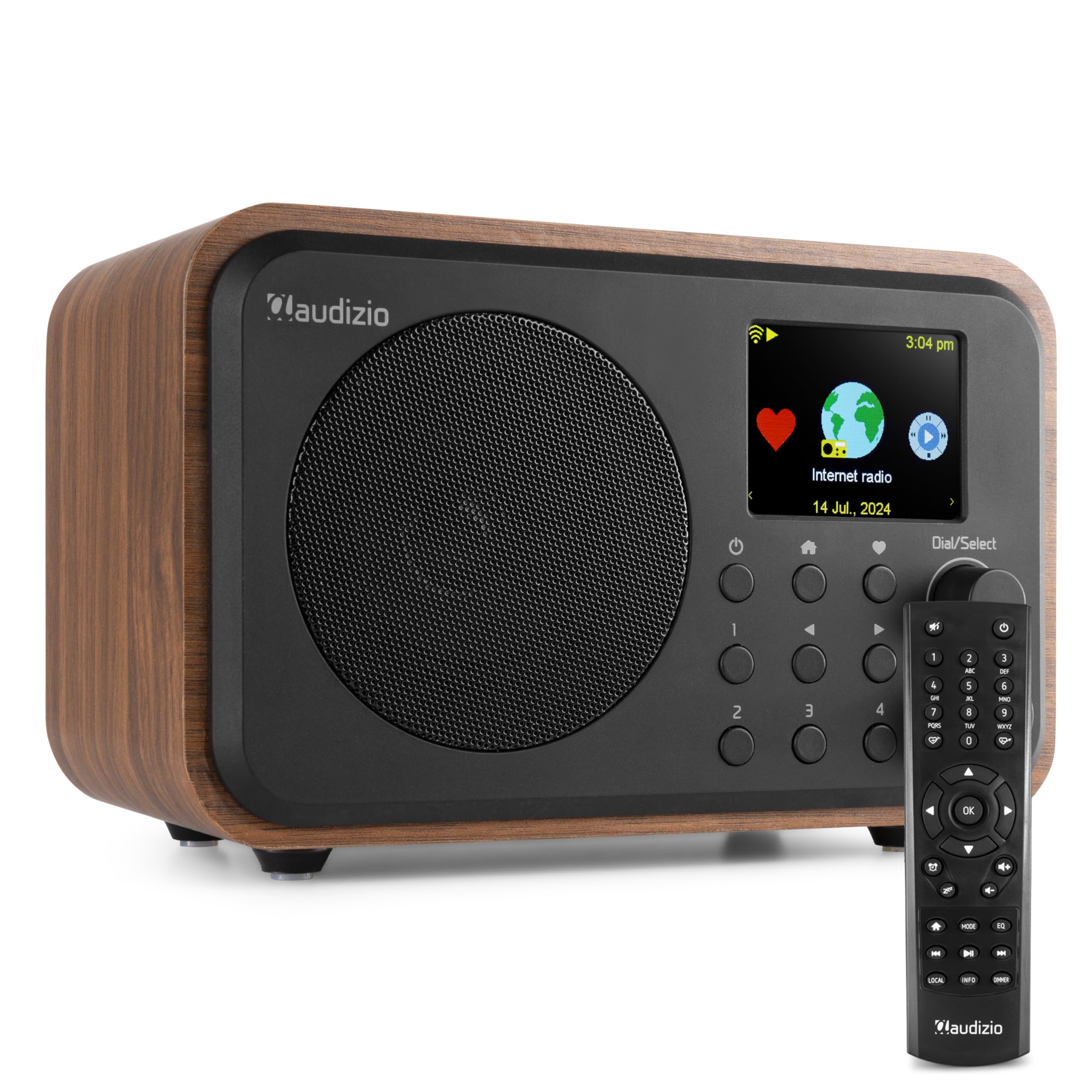 Audizio Vicenza Internetradio DAB Radio mit Bluetooth 5.1 mit Fernbedienung, WLAN, 10 Std. Akku, Line-Out, Küchenradio, FM/UKW, USB-C Ladekabel - DAB Plus Radio in Braun