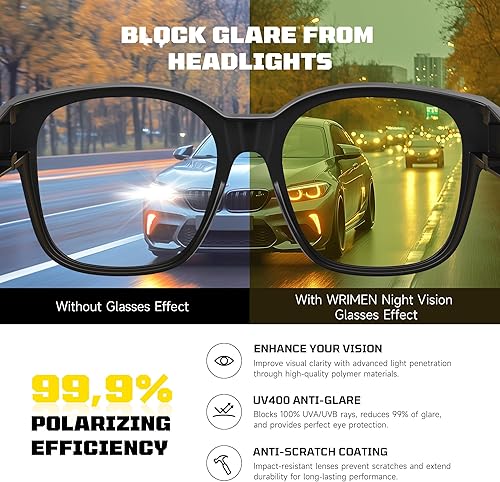 Miniatura 7 de Lentes de conducción nocturna para hombres y mujeres, lentes de sol polarizados de visión nocturna amarilla antirreflejos, para conducir
