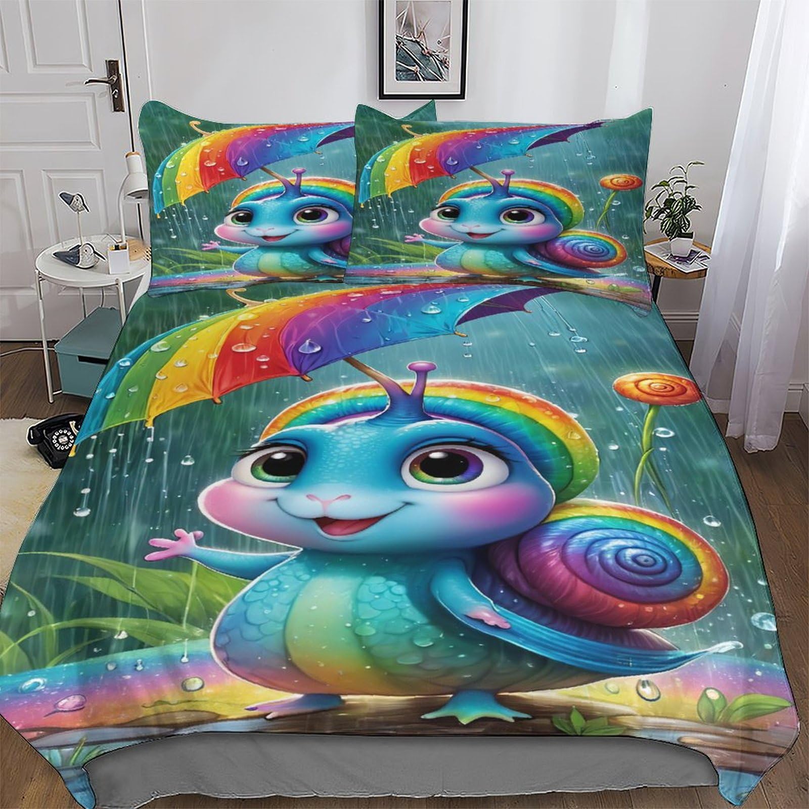 Housse de couette escargots pour envelopper vos enfants de douceur chaque nuit