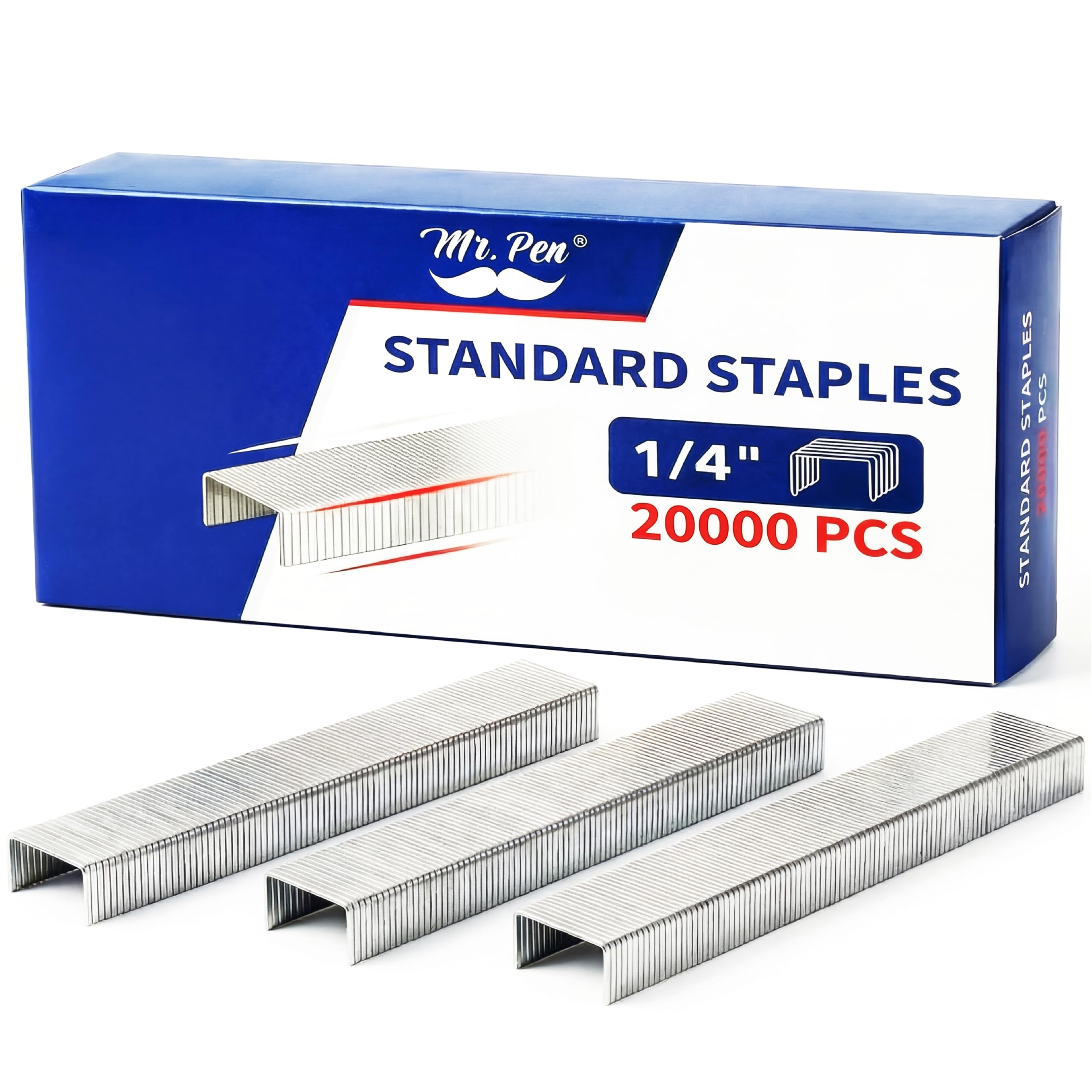 Mr. Pen- Staples for Stapler, 20000 pcs, 1/4 inch, 20 Sheet Capacity (26/6), Ideal for Desk Staplers, Fits Most Staple Guns for Upholstery, Construction, Furniture