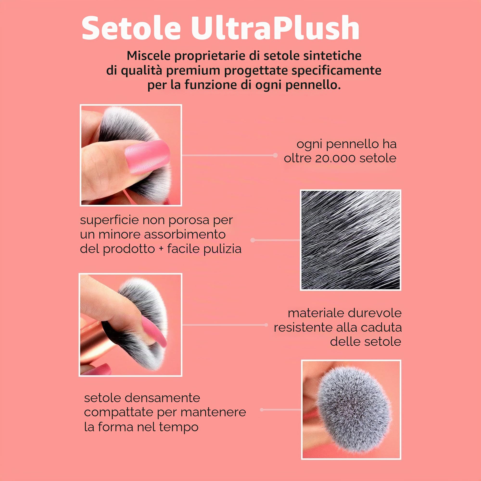 Real Techniques Mini pennello da trucco multiuso, per fard, bronzer e cipria, pennello per il viso con setole sintetiche tagliate su misura, 1 confezione