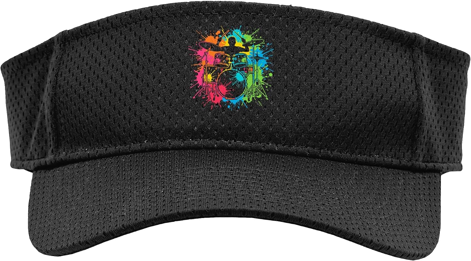 Colorful Paint Splash Drummer Drum Set Musician Rock Music Sport Sun Visor