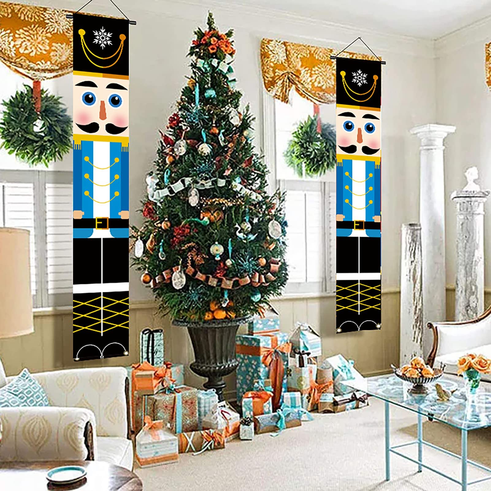 Bannières De Porte De Noël Casse-Noisette – Lot De 2 Avec Poteaux, En Polyester, 180x30 Cm - 4
