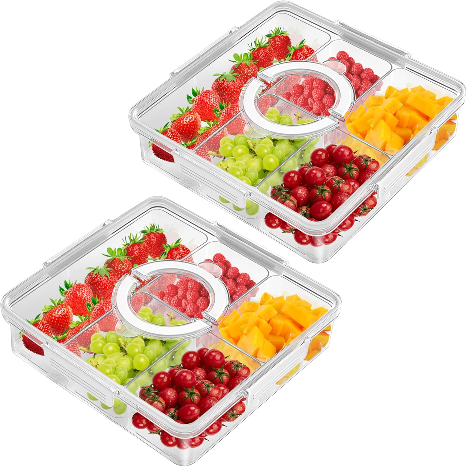 Mano 2 Pack Serving Trays for Party Divided Veggie Tray